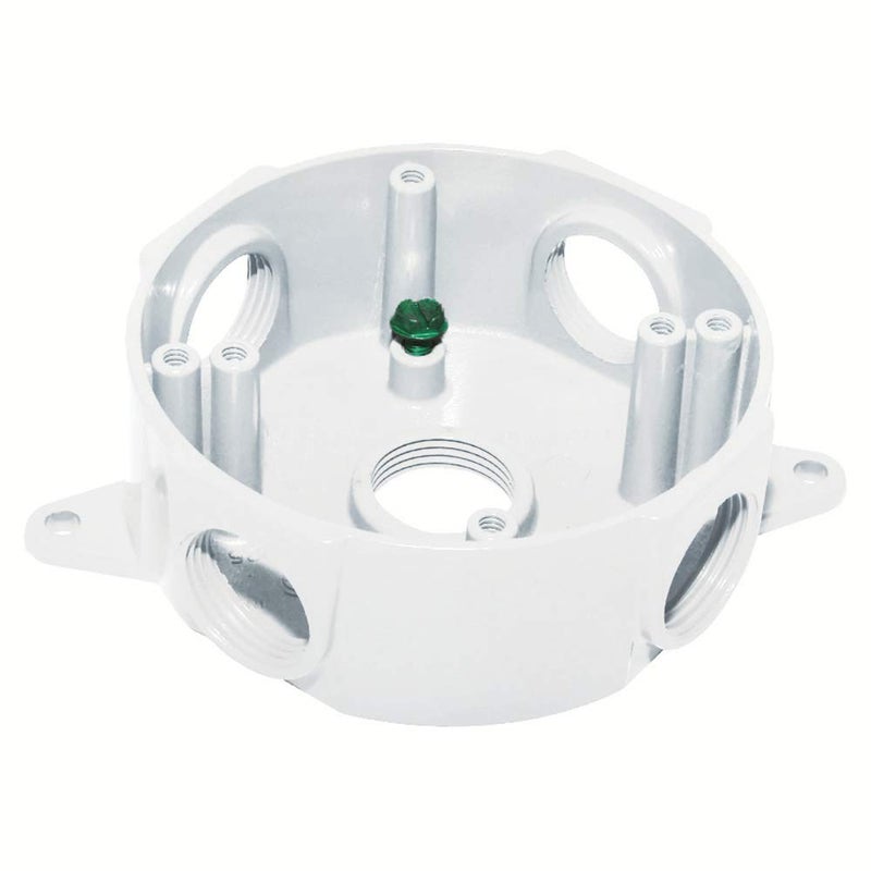 Sigma Engineered Solutions 143854-75WH 3/4-Inch 5 Hole Round Weatherproof Box, White - Image 1